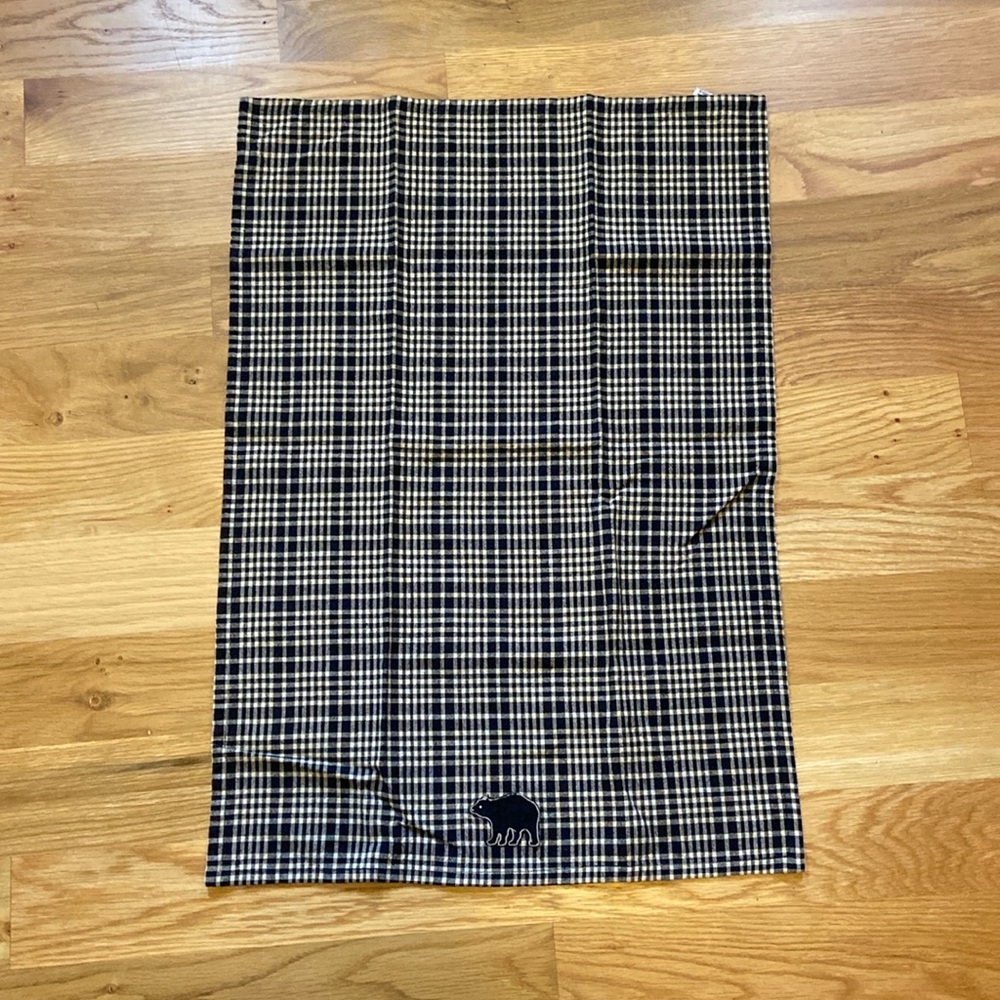 Checked plaid bear kitchen towel